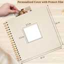 Scrapbook Photo Album Linen Cover, 10 x 10 Inch Hardcover Kraft White Pages Memory Book, for Travel Wedding Guest Book Christmas Baby Shower (20 Sheets/ 40 Pages,Beige)