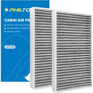 PHILTOP HEPA Cabin Air Filter w/Activated Carbon, Compatible with CF8791A Chevrolet Silverado 1500 1999-2002, Suburban, Avalanche, 2500 HD 3500, Tahoe, GMC Sierra and Cadillac Escalade, Pack of 2