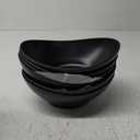 JOYMAY Oval Salad Bowls Set, 34oz Serving Bowls for Kitchen 8.8" Large Bowls for Soup, Oatmeal, Pasta, Snacks, Deep Soup Bowls Set for Salad, Fruit, Vegetable, Ramen, 6PC-Black