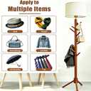 Floor Lamp with Coat Rack, 2-in-1 Entryway Tall Lamp 3 Color Dimmable 78.8" Standing Lamps with 6 Hooks & Triangular Base for Living Room Corner, Bedroom, Small Apartments & Foyers
