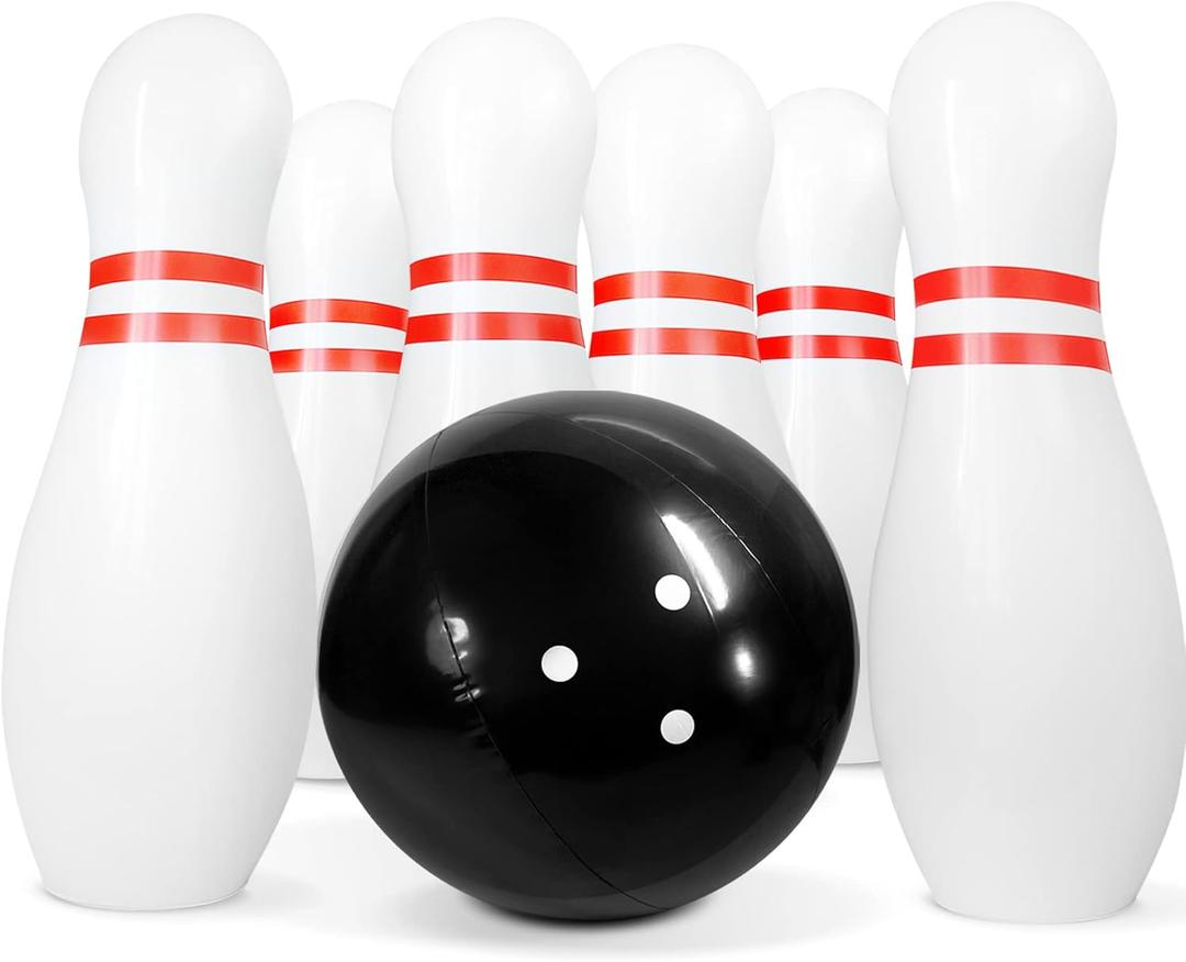 Novelty Place Giant Inflatable Bowling Set for Kids & Adults, One 14 Inches Ball with Six 22 Inches Pins
