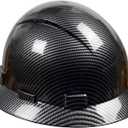 Full Brim Hard Hat - OSHA Safety Helmet Durable Lightweight Carbon Fiber Hard Hat, 6-Point Ratchet Suspension Protective Gear for Men and Women (standard, A-Light gray-1)
