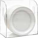 ZAVOOS Paper Plate Dispenser, 11 Inch Large Wall Mounted Acrylic Paper Plates Holder Under Cabinet, Easy Access Vertical Plate Organizer for Kitchen Counter, Fits Round and Square Plates