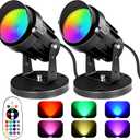 RGBW SpotLights Indoor 16 Color Changing Uplights with Remote Control, 110V Dimmable Plug-in Floor Uplighting Indoor for Party Plant Halloween Christmas Decor (2 Pack)