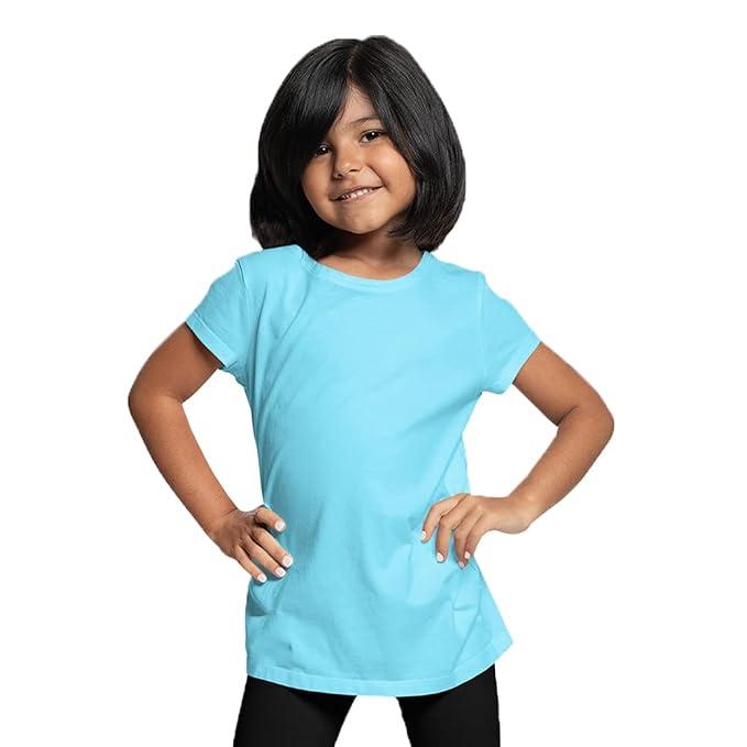 T Shirt for Girls/Kids Tshirt for Girls/Regular Fit Cotton Round Neck Half Sleeve, Small