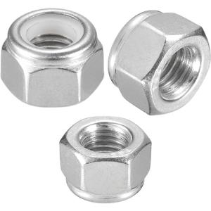 5 x 110Pieces 1/4"-20 Inch Nylon Lock Nuts,SpzcdZa 304(A2-70) Stainless Steel LockNuts for Industrial and Construction Fasteners;Standard Metric Thread Nylock Nuts