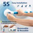 TAILI Shower Grab Bar 2 Pack Suction Grab Bars for Bathtubs and Showers, Heavy Duty Shower Handle Removable Bathroom Safety Grip for Seniors and Elderly, Shower Handrails No Drilling Waterproof, Blue
