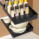 QwayHome Pull Out Cabinet Organizer Fixed With Adhesive Nano Film 16.9" Deep, Heavy Duty Slide Out Cabinet Organizer, Pull Out Drawers Organizer for Kitchen, Bathroom, Room Storage (12" W x16.9 D)