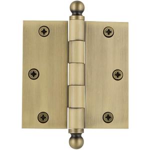 Nostalgic Warehouse Ball-Tip Residential Door Hinge with Square Corners