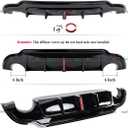 20142017 Compatible with Infiniti Q50, Rear Bumper Diffuser with V2 LED Brake Light, Gloss Black WheelX
