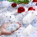 Shappy 22.2 oz Christmas Twinkles Snow Decoration Artificial Glitter Fake Snow Party PVC Confetti Decor Fluffy Stuffing Snowflake Covering for Winter Christmas Tree Party Supplies(AB Color)