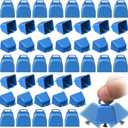 Gisafai 50 Pcs Mini Cow Bells for Crafts Christmas Metal Cowbells with Hooks Small Hanging Jingle Bells Decoration for Birthday Party Wedding DIY Craft Decoration(Blue)