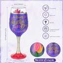 SiliFine 4 Pcs Tulip Party Stemmed Wine Glasses Hand Painted Tulip Flower Drinking Cup Wine Glasses Gifts for Mom Grandmother Mother in Law Birthday Holiday Party Supplies, 23.5 x 10 x 10 cm/ 9.25 x 3.93 x 3.93 inches