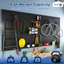 4'x8' PVC Slat Wall Paneling, High Load Capacity Slatwall Panel, Cuttable & Moisture-Proof & Flame Retardant, Heavy Duty Black Garage Slatwall Panes Storage Systems for Garage Workshop Storage