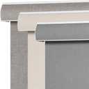 SEEYE Blackout Roller Shades for Windows, Cordless, Roller Blinds, Linen Fabric Window Blinds, Thermal Insulated Fabric UV Protection, Room Darkening Shades for Home,Office (Line Grey, 72" W x 72" H)