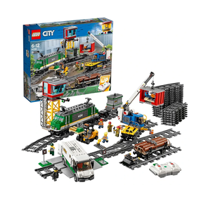 LEGO City Cargo Train 60198 Remote Control Train Building Set with Tracks for Kids, Top Present for Boys and Girls (1226 Pieces)