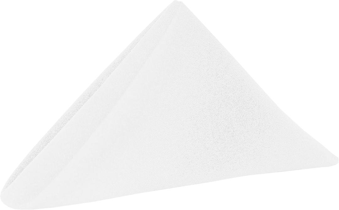 Ultimate Textile Cotton-Feel White Cloth Napkins - 17" x 17" (Set of 12) Washable Dining Quality Polyester, Wrinkle & Stain Resistant