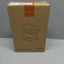 HBlife Fruit Bowl for Kitchen Counter - 2 Tier Ceramic Fruit Bowl with Metal Stand, Tiered Fruit Basket for Kitchen Counter, Serving Platters Serving Trays for Party (White Bowl Silver Rack)