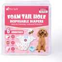 Pet Soft Disposable Dog Diapers - Female Dog Diapers with Adjustable Foam Tail Hole, Ultra Protection Puppy & Cat Diapers Wetness Indicator for Dogs in Heat or Incontinence, 50pcs (S,Red)