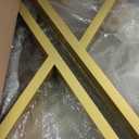 28 Inch High Triangular Shaped Gold Metal Table Legs, Modern Cast Iron Welded Desk Legs, Metal Home DIY Project for Nightstand, Coffee Table, Desk, etc. with Adjustable Floor Protector, 2PCS