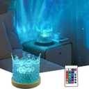 Northern Lights Ocean Wave Projector Crown Light, 16 Colors Gradual Rotating Water Ripple Lamp, Wave Night Light with Remote Control for Bedroom Living Office Restaurant Bedroom Bar