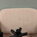 Orange Factory Criss Cross Chair Wheels Wide Cross Legged Office Desk Vanity Chair Comfy Fabric Armless Adjustable Swivel for Home Computer Task (Pink)