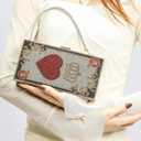 Pearl&she Diamond Women Evening Handbags Purse Minaudiere Clutch Bag,Stack of Cash Dollars Crystal Clutch Purses