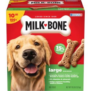 Milk-Bone Original Dog Treats Biscuits for Large Dogs, 10 Pounds (Packaging May Vary) (EXP 09/01/27)