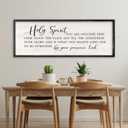 RLWangChao Holy Spirit You are Welcome Here Wall Decor Art 40x15 Inch Large Christian Song Bible Verse Plaque Wood Framed Sign Living Room Scripture Quote Religious For Office Wall Hanging (Black)