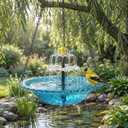 Hanging Solar Bird Bath Fountain,2026 New Solar Cascade Hanging Bird Bath Fountain,Hanging Bird Bath with Water for Outdoors Garden Patio Backyard Lawn Decor(Blue) 111