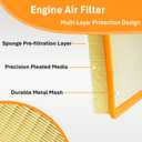 Engine Air Filter&Cabin Air Filter Combo Fits Jeep Grand Cherokee 2022-2025,Grand Cherokee L 2021-2025 NOT Fits Grand Cherokee 2021 &Cherokee WK 2022