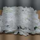 Flower Wall Backdrop 12-Pack 16.5"* 16.5"Artificial Silk Flowers Rose Floral Panels Spring Wedding Home Mother's Day Valentine's Day Photography Event Party Decoration - White