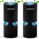 Lab Charge Small Ionic Air Purifier for Home & Bedroom  Silent HEPA Filter  Covers 250 Sq Ft - Free Cleaner for Pets, Hair, Smoke, Dust, Odors & Dander  Compact & Black Design - Pack of 4