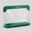 Heavy Duty Clear Cosmetic Bag Waterproof Transparent Travel Makeup Toiletry Organizer Bag (Green, Pack of 4)