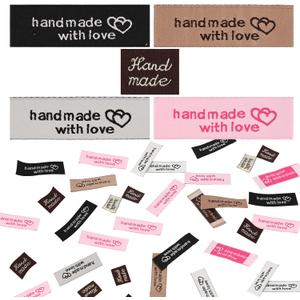 260 Pieces of Sewing Labels for Handmade Items, Sewing Labels, Two Styles to Choose from, Widely Used in DIY Crafts, Knitting, Crochet, Suitable for Handicraft Enthusiasts (4 Colors)