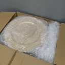 Tanlade 100 Pcs Charger Plates Bulk with Napkin Rings Set Include 50 Plastic Beaded Plate Chargers 50 Napkin Rings 13'' Dinner Plate Chargers Set for Table Setting Wedding Party (Light Gold)