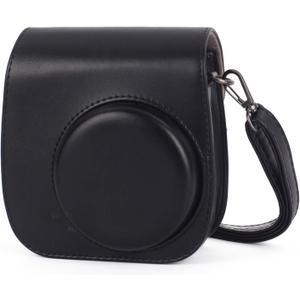 Phetium Instant mini 12 Camera Protective Case Compatible with Instax Mini 12 11,PU Leather Bag with Pocket and Adjustable Shoulder Strap (Black)