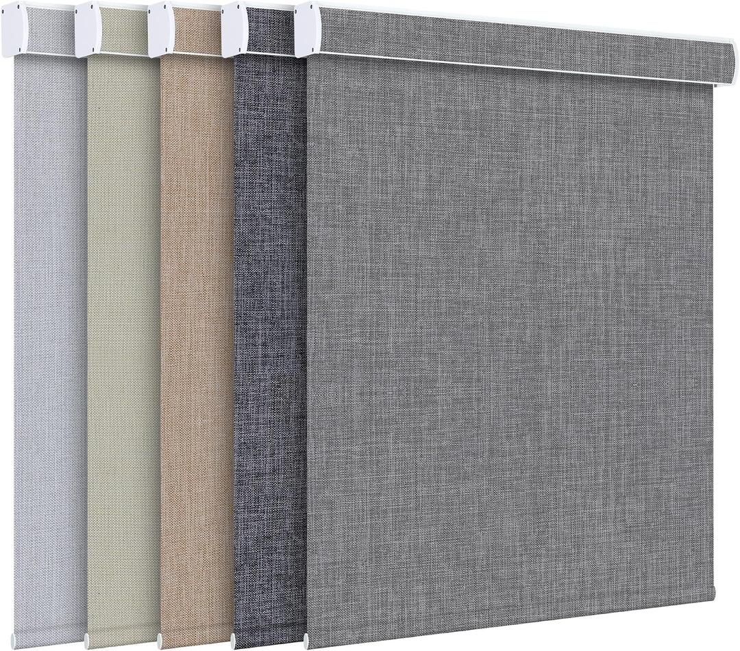 Grandekor Blackout Roller Shades for Windows, Hemp-Dark Gray,29x72