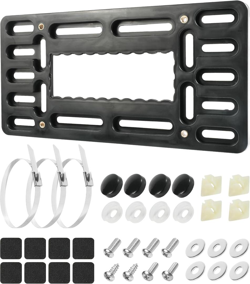 bylikeho License Plate Holder,Front License Plate Holder,Car Accessories License Plate Bracket,Car Plate Holder,License Plate Covers with Anti Theft Stainless Steel Screw Bolt Caps,Fit Car