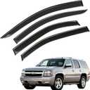 Window Visor Wind Deflector, 4PCS Tape-On Rain Guards for 2007-2014 Chevrolet Tahoe/Gmc Yukon, Outside Mount Sun Shade Side Window Vent Visors, Black