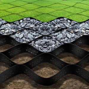 9.8x32.8ft 321 sq ft Gravel Ground Grid -2 Inch Thick Geo Grid Driveway Stabilization Grids - Driveway Grid System for Garden Landscaping Parking Lots Slope Driveways Slope