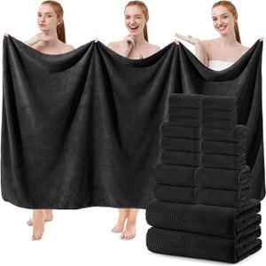 Pack of Towels Set, 8 Extra Large Bath 8 Hand, 8 Washcloths, 100% Cotton, Lighter Weight, Quicker to Dry, Super Absorbent, Perfect for Bathroom, Bath Sheets (35" x 66"), 8 Bath Towels (28" x 54"), 8 Hand Towels (16" x 26"), 8 Washcloths (12" x 12"),