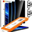 2 x 3 Pack Privacy Screen Protector for Samsung Galaxy S26 Ultra Tempered Glass + 2 Pack Camera Lens Protector, True 25Anti Spy, Military Grade Shatterproof, 9H+ Hardness, Auto Alignment Frame 6.9" (Black)