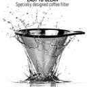 Pour Over Coffee Maker Borosilicate Glass Dripper with Stainless Steel Reusable Filter, Manual Eco Brewer, Plastic-Free Non-Toxic Coffee Station, Innovation Infuser for Daily Brewing