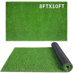 XLX TURF Realistic Artificial Turf Grass 8 FT X 10 FT - Large Fake Grass Carpet Indoor Outdoor Rug for Patio Balcony Dogs Pets Kennel Flooring Kids Playground - Low Pile