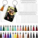 Henoyso 36 Sets Teacher Gift 2.2x1.6 Inch 2026 Graduation Gift Acrylic Photo Frame Keychain Picture Insert Blank Clear Picture Holder 2026 Graduation for DIY