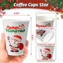 90 Pack Christmas Coffee Cups 12 oz No Lids, Disposable Insulated Paper Coffee Cups, Corrugated Ripple Wall Design Paper Cup, Hot Cold Drinking Cup for Party, Home, Events