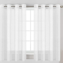 H.VERSAILTEX Linen Curtains Natural Linen Blended Curtain Panels for Living Room/Light Reducing Linen Semi Sheer Curtains 54 inch Length 2 Panels Set Nickel Grommet Window Panels, Sage