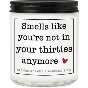 40th Birthday Gifts for Women Men, 40th Birthday Decorations Gifts for Women Men, 40 Year Old Birthdays, Lavender Scented Candle, 7ozAmazon's Choice