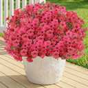 Artificial Flowers Fake Plants for Outdoors Spring Decoration, 13Bundles Silk Realistic UV Resistant Faux Flowers for Outside Planter Porch Yard Patio Garden Home Indoor, Rose